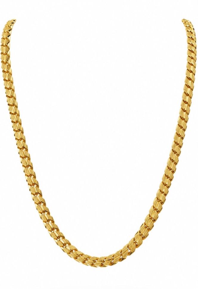 AI Studio render: a fancy gold chain on a clean white studio background